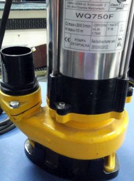 Pompa zatapialna do ścieków WQ750F pływakowa do wody brudnej