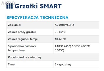 TULLY SMART GRZAŁKA 900W /230V elektryczna CZARNA