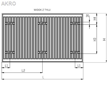 GRZEJNIK 550x1400 DESIGN POZIOMY TYP-C22 BOCZNY