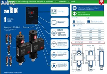 Dogrzewacz układu c.o. Bosman LED PRO 12kW/400V