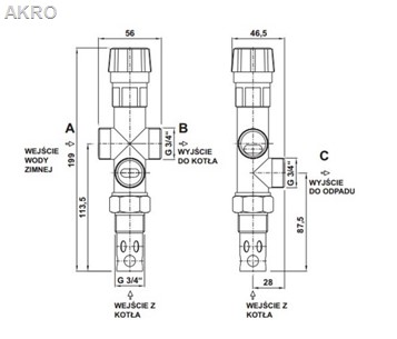 Zawór schładzający termostatyczny 3/4" Regulus DBV-1