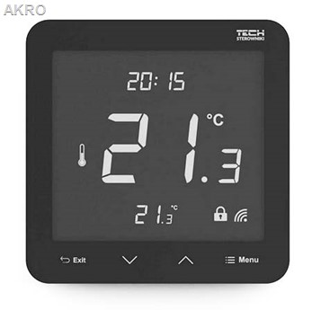 Regulator TECH R-8PB PLUS czarny do sterowania temperaturą