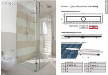 Odpływ liniowy prysznicowy PRODMAX INOX P004 100cm odwodnienie