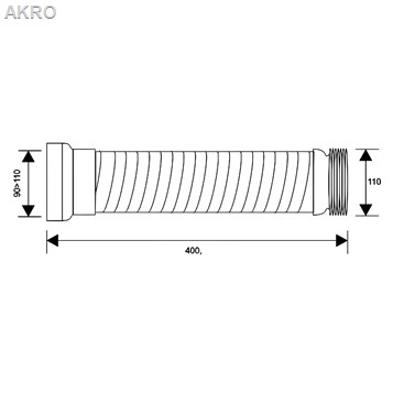 Rura elastyczna WC 110 40cm 400mm McAlpine