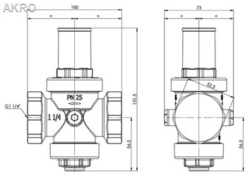 Reduktor ciśnienia 5/4" AFRISO 1-5-5 bar
