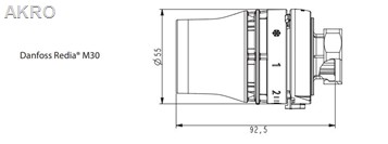 Głowica Danfoss Redia zawory 30x1,5