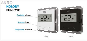 Regulator pokojowy czarny doramkowy TECH F-2z v1