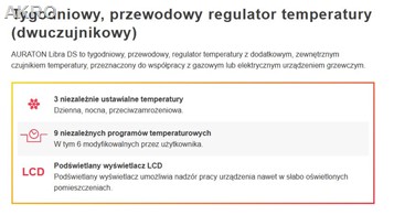 AURATON LIBRA DS Przewodowy Regulator temperatury