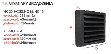 Nagrzewnica wodna HC35 30kW EPP konsola sterownik