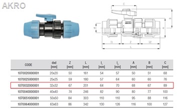 Zawór kulowy PE 32mm do wody na rure PE 32