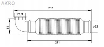 Złącze elastyczne odpływ SENZO 1 1/4 x 32mm