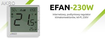 Regul.ENGO EFAN 230V biały podtynk Wi-FI