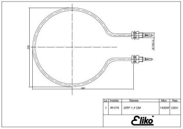 Grzałka elektryczna 1400W GRP 1,4 OM