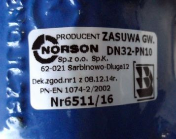 Zasuwa NORSON 5/4 GW DN32 - PN10