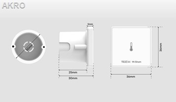 TECH SINUM C-S1P BIAŁY PRZEWODOWY MINI CZUJNIK TEM