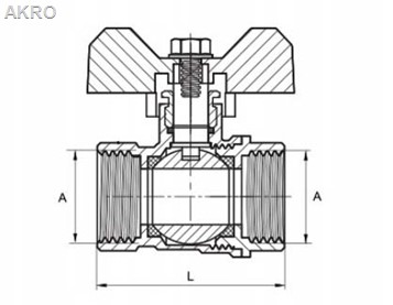 Zawór kulowy z motylkiem 3/4" w/w