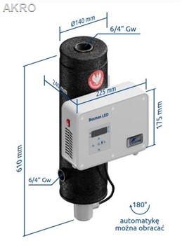 Zaawansowany dogrzewacz układu c.o. Bosman LED 3kW