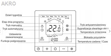 ESCO TC-710 BIAŁY Termostat Maty Folii Grzewczej