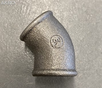Kolano ŁUK 1/2" 45° w/w żeliwne czarne