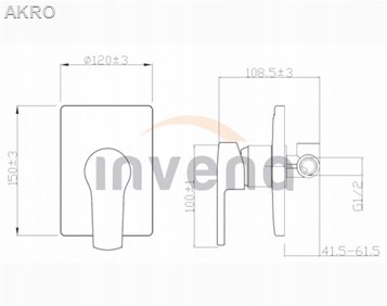 VERSO BATERIA PODTYNKOWA 1-FUNKCYJNA INVENA 492