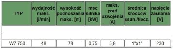 Pompa HYDROFOROWA WZ750 230V