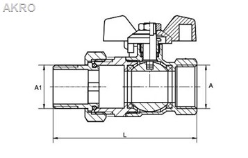 Zawór kulowy z półśrubunkiem 1"