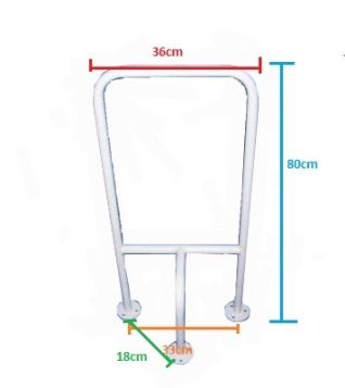 Uchwyt łazienkowy do WC trójnożny dla niepełnosprawnych 80cm mocowany do podłogi