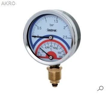 Termomanometr 2,5bar-80mm-120*C-1/2" BOK