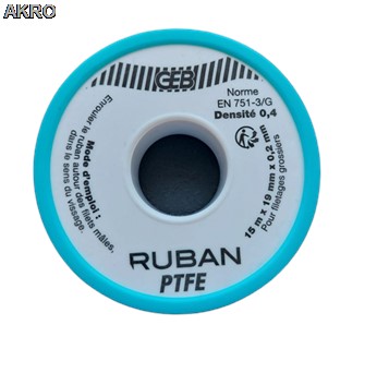 Taśma teflonowa GEB 0.2mm x 19mm x 15m PTFE