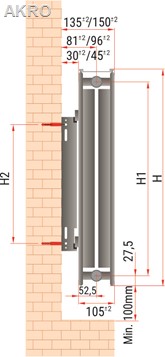 GRZEJNIK 550x900 DESIGN POZIOMY TYP-C22 BOCZNY