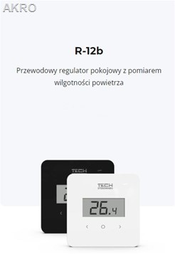 Tech Przewodowy regulator pokojowy R-12b CZARNY