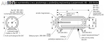 Wymiennik wody SGW(L) 100l z podwójną wężownicą poliuretan GALMET bojler ogrzewacz