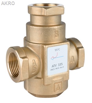 Zawór temperaturowy 1" 55°C 3 drogowy ATV335 kvs9 AFRISO