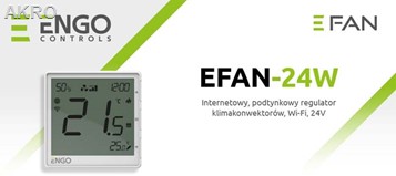 Regulator ENGO EFAN 24V biały podtynkowy Wi-Fi do sterowania temperaturą