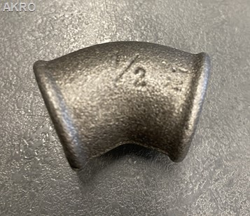 Kolano ŁUK 1/2" 45° w/w żeliwne czarne