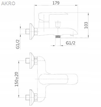 Bateria SIROS wannowa CZARNA 9728