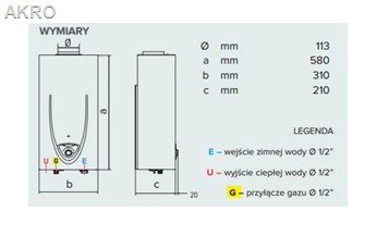 ARISTON GAZOWY PRZEPŁYW. OGRZEWACZ WODY FAST EVO