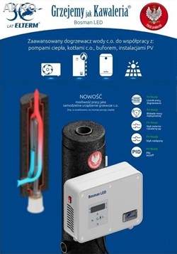 Zaawansowany dogrzewacz układu c.o. Bosman LED 3kW