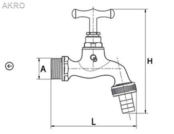 Zawór czerpalny 1/2" chrom grzybkowy