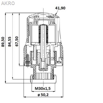 Głowica termostatyczna Invena Biała M30x1,5