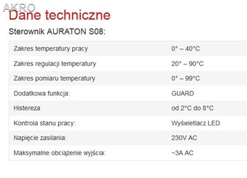 Auraton HYDRUS (dawniej S08) sterownik pomp cwu i co