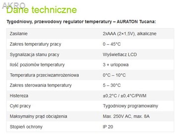 AURATON TUCANA Carbon regulator CZARNY (2025)