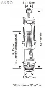 Zawór spustowy 3/6 L uniwersalny SIAMP SET