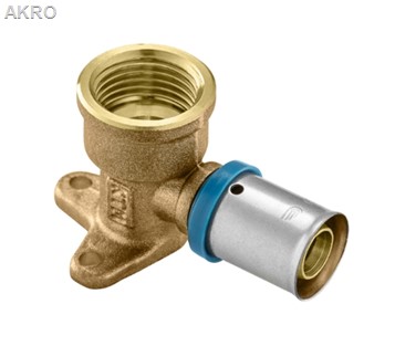 Kolano zaprasowywane 20x1/2" gwint wewnętrzny z mocowaniem szczęka U