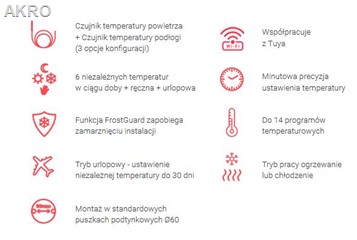 AURATON 2YA przewodowy p/t reg. temp.WiFi BIAŁY