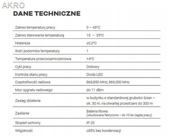 AURATON AQUILA MINI R bezprz.regulator temperatury (dawniej T-1 R)