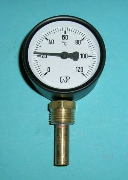 Termometr tarczowy 63mm 120°C R/50 TBR boczny