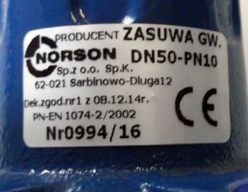 Zasuwa NORSON 2" GW DN50 PN10