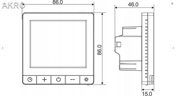 ESCO TC-710C WIFI TUYA CZARNY Sterownik Termostat