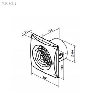 Wentylator łazien. ECHO Standard D125QH